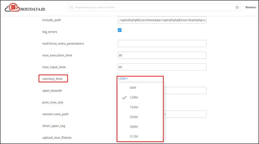 Tingkatkan Memory Limit PHP Sumber gambar hostdata.id